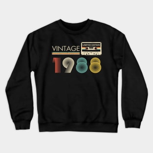 35th Birthday Vintage 1988 Limited Edition Cassette Tape Crewneck Sweatshirt